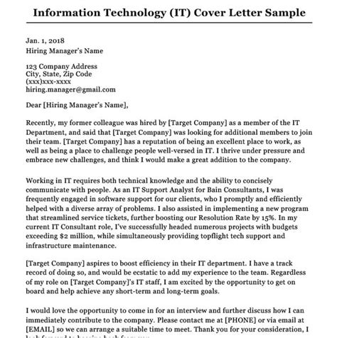 It Cover Letter Template Online Cover Letter Library