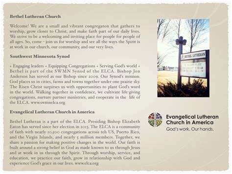 About Us Bethel Lutheran Church