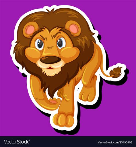 A Lion Sticker Character Royalty Free Vector Image