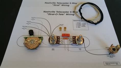 Vintage fender telecaster prewired wiring kit pio tone cap switch cloth wiring. Nashville Telecaster 5-Way Wiring Kit, "Bridge+Neck" OR | Reverb