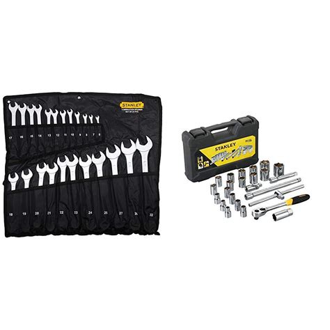 Buy Stanley 70 965e Combination Spanner Set 23 Pieces And Stanley Stmt72795 8 Drive Metric 12