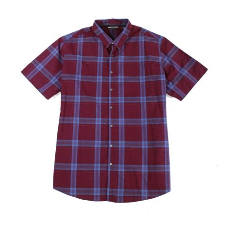 Alfani New Red Mens Size Big 4x Button Down Plaid Short Sleeve Shirt