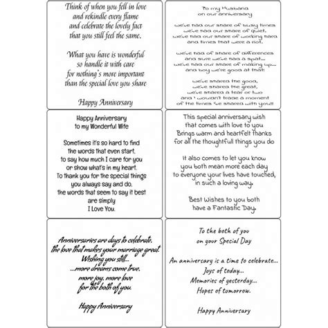 Peel Off Happy Anniversary Verses Sticky Verses For Handmade Cards