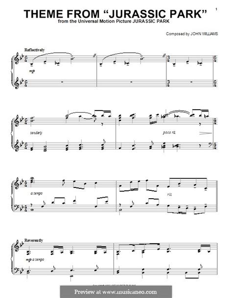 Check spelling or type a new query. Theme from Jurassic Park by J. Williams - sheet music on ...
