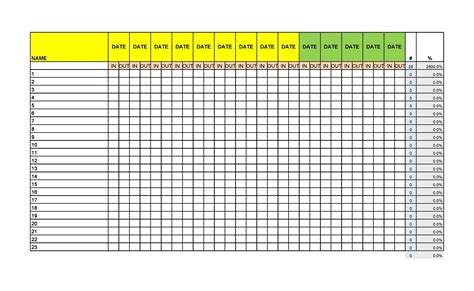 2021 Free Printable Attendance Sheet Attendance Form Fill Out And