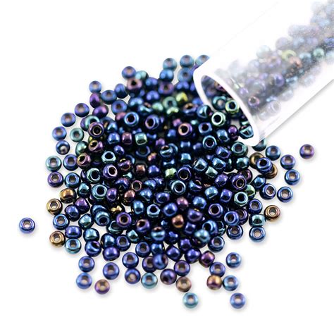 Miyuki Round Rocaille Seed Bead 110 Metallic Blue Ab 3 Gram Tube