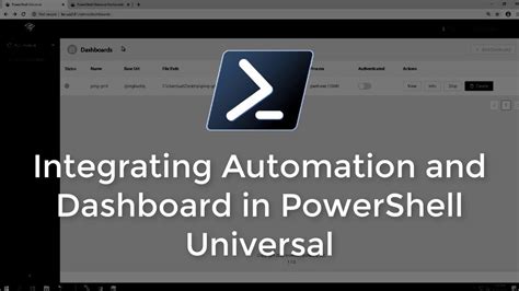 Integrating Automation And Dashboard In Powershell Universal Youtube