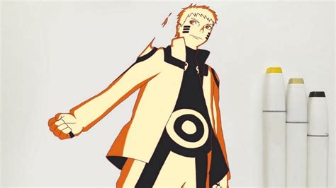Speed Drawing Seventh Hokage Naruto Uzumaki Bijuu Mode Youtube