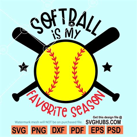 Softball Is My Favorite Season Svg Softball Shirt Svg