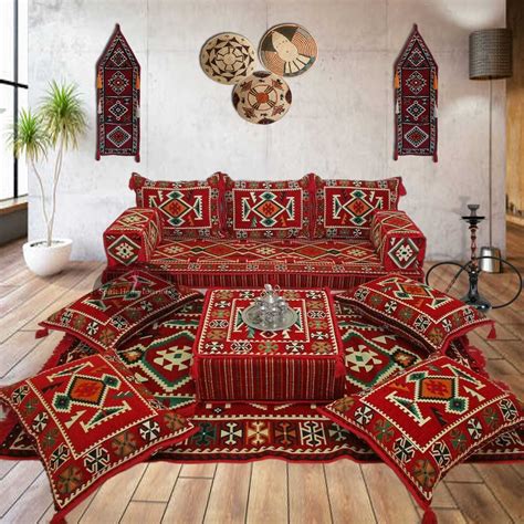 Middle Eastern style home furnishing | Arabic majlis furniture | Kilim
