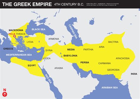 A Map Of The Greek Empire Showing Its Major Cities An