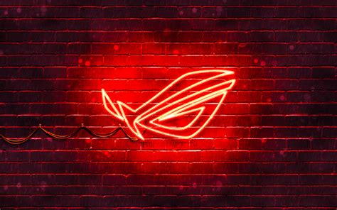 Download Wallpapers 4k Republic Of Gamers Neon Logo Rog Logo Asus Images