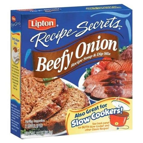 2 cans cream of mushroom soup 1 package dry onion soup mix 1 1/4 cups water 1 pot roast so good! Lipton Recipe Secrets Beefy Onion Soup & Dip Mix 2.2OZ ...