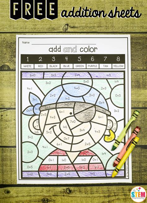 Color By Code Addition Sheets The Stem Laboratory