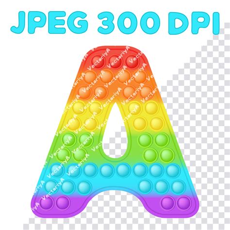 Popit Alphabet Popit Letters Popit Clipart Rainbow Letters Etsy Denmark