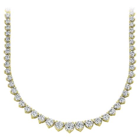 1016 Carat Total Riviera Diamond Necklace In 14 Karat White Gold At
