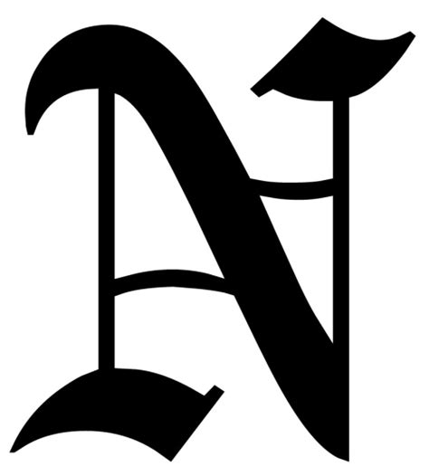 Free Printable Old English Calligraphy Capital Letter N Freebie