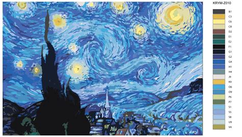 Painting By Numbers Starry Night Van Gogh 40x60 80x120 Cm Without