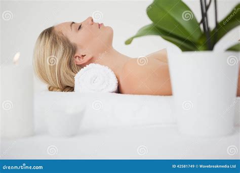 Beautiful Blonde Lying On Massage Table Stock Image Image Of Hotel Peaceful 42581749