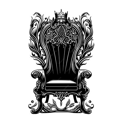 Premium Vector Royal Throne Line Art Hand Drawn Illustration