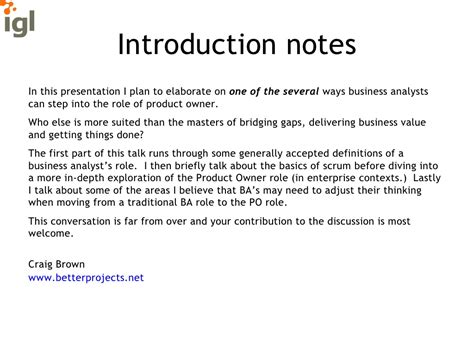 Introduction Notes In This Presentation