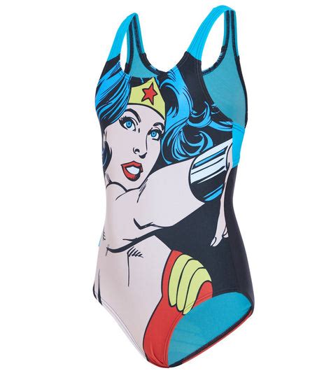 Arena Girls Wonder Woman Face Swim Pro One Piece Swimsuit At