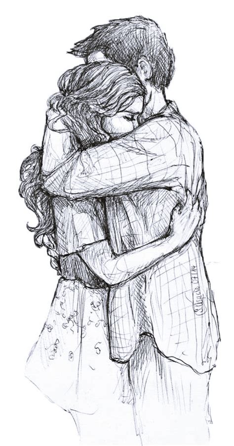 40 Romantic Couple Hugging Drawings And Sketches Obsigen