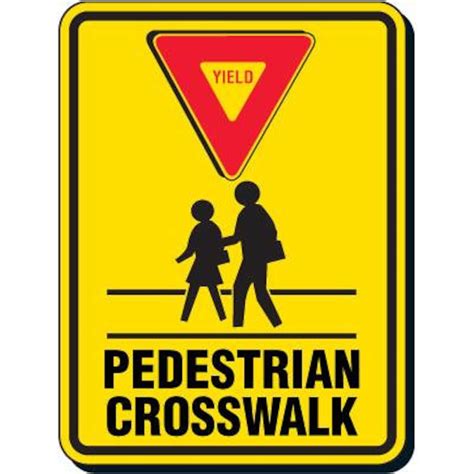 Yield Pedestrian Crosswalk Sign Etsy