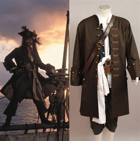 Pirates Of The Caribbean Jack Sparrow Cosplay Costume For Adult Men