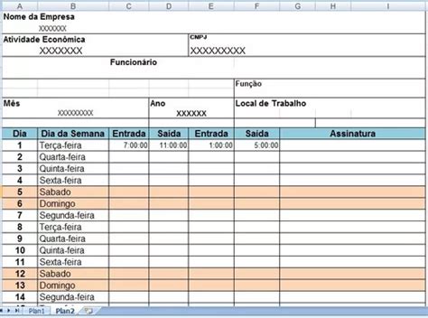 Planilha Em Excel Controle De Entrada E Saída De Funcionário Mercadolivre