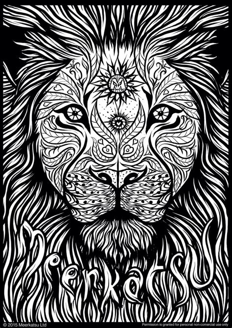 Hippie Lion Coloring Page