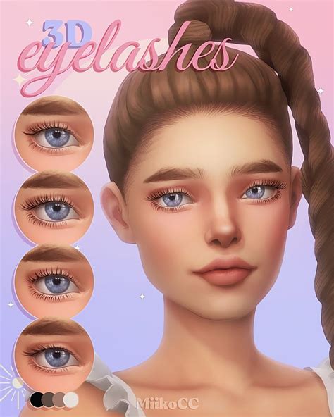 3d Eyelashes ｡part 4 Miiko On Patreon The Sims 4 Skin Sims