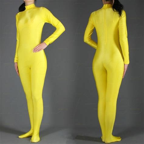 Swh Yellow Spandex Zentai Full Body Skin Tight Jumpsuit Zentai Suit Bodysuit Costume For