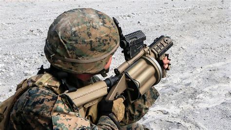 Marines Practicing W The M32a1 And M203 Granade Launchers Youtube