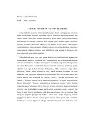 MANAGEMENTMISC - Ciri-ciri Dan Struktur Teks Akademik.docx - Nama : Dwi