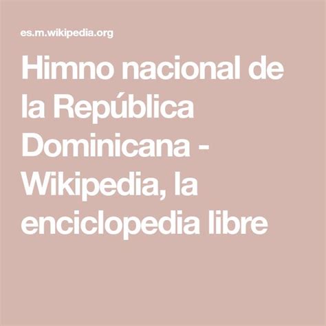 Himno Nacional De La República Dominicana Wikipedia La Enciclopedia