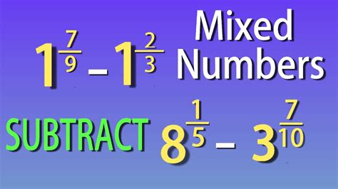 Subtract Mixed Numbers How To Youtube