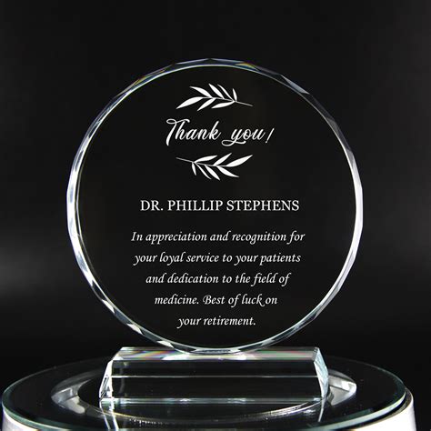 personalized crystal employee award retirement appreciation t plaque graduation plaque