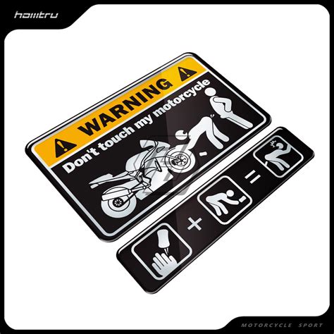 3d gel warning sticker don t touch my motorcycle sex decal stickers universal for moto silver