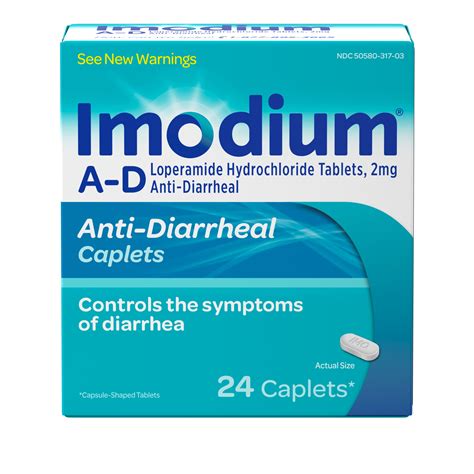 Imodium A D Diarrhea Relief Caplets Loperamide Hydrochloride 24 Ct