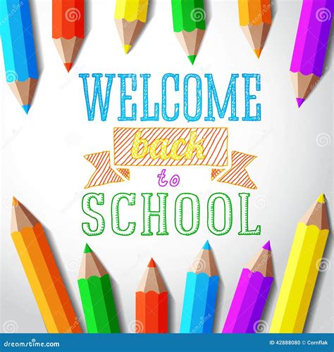 Welcome Back To School Hand Drawn Greeting With Stock Vector