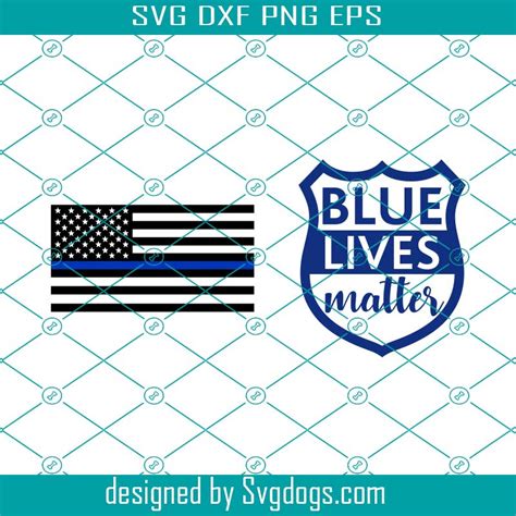 Blue Lives Matter Svg Thin Blue Line Svg Police Svg Gun Svg Back
