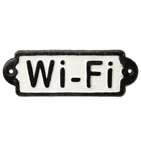 Antique Style Metal Wi Fi Sign With Painted Raised Letters Wifi 1 The