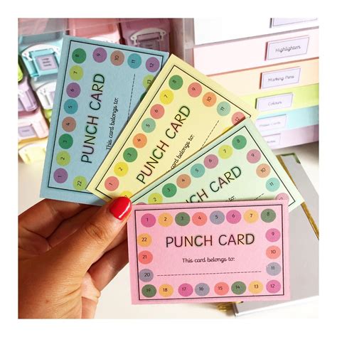 punch reward cards teaching resources