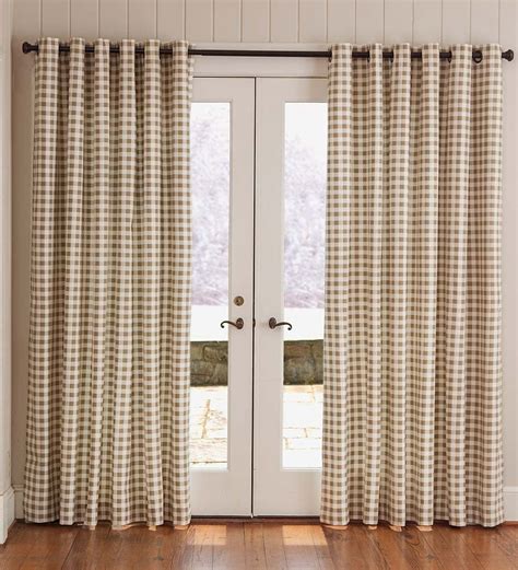 Plow And Hearth Thermalogic Check Grommet Top Curtain Pair