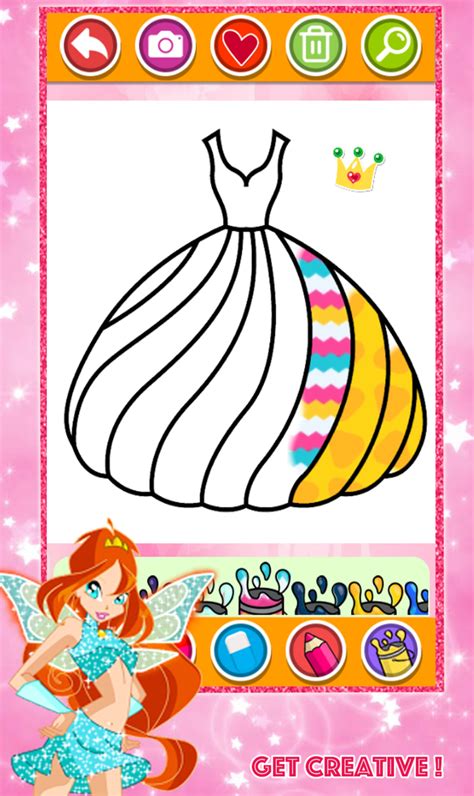 Glitter Dress Coloring And Drawing For Android Download