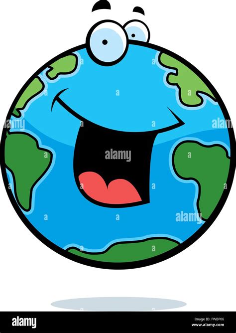 Una Caricatura Del Planeta Tierra Sonriente Y Feliz Imagen Vector De