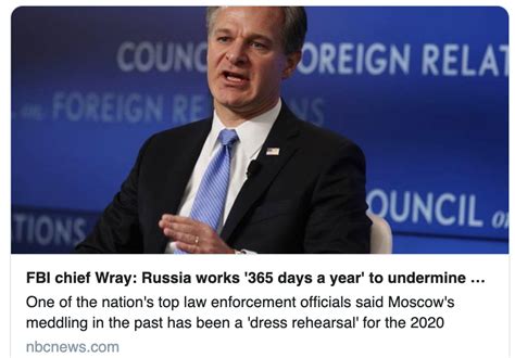 fbi director wray warns of russian interference in 2020 u s elections the free internet project