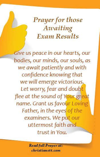 Power Prayer For Those Awaiting Exam Results Prayers Exam Prayer