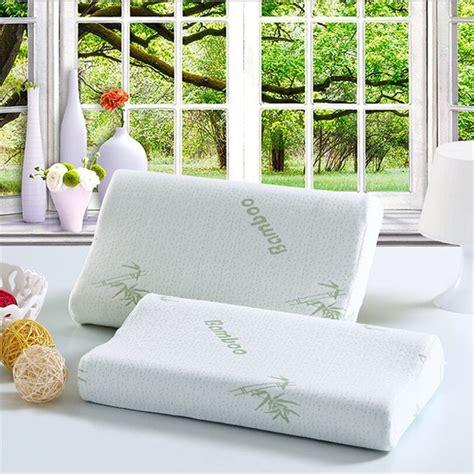 30 X 50cm Sleep Bamboo Fiber Slow Rebound Memory Foam Orthopedic Neck White Pillow Health Neck